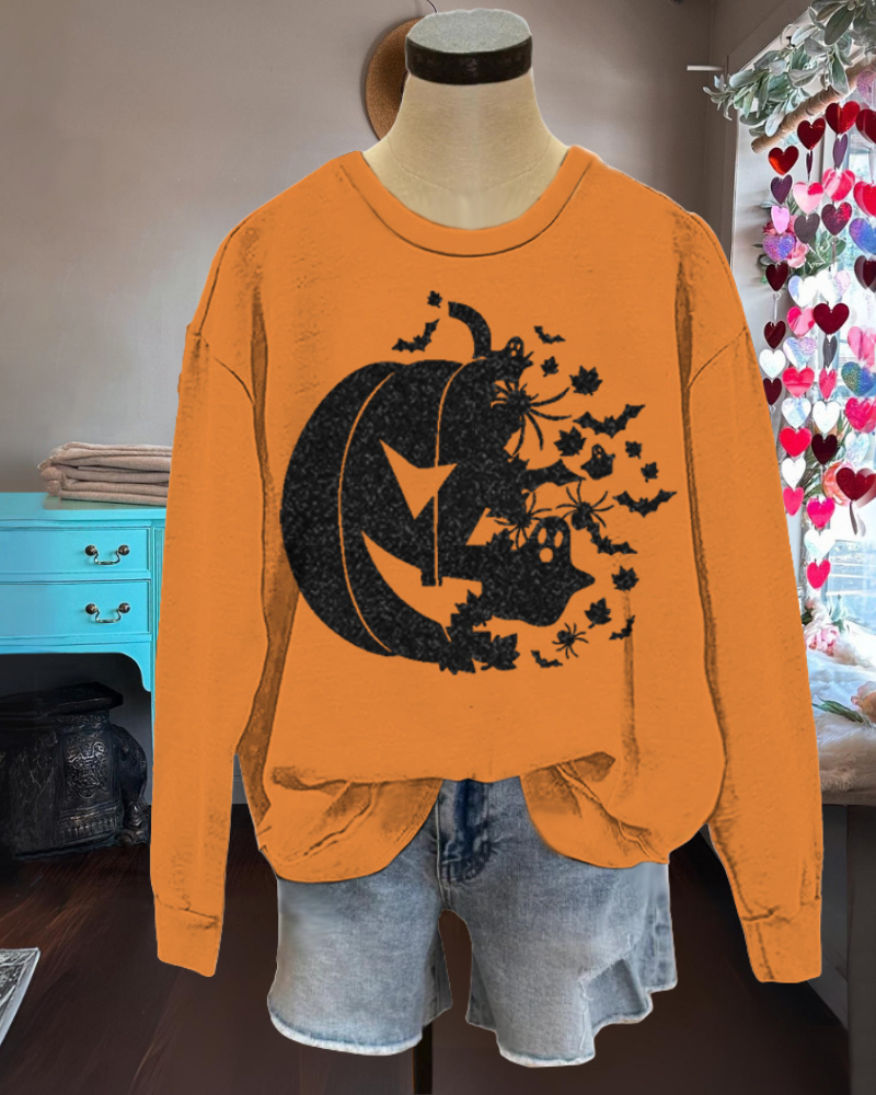 Pumpkin Bat Crewneck Sweatshirt