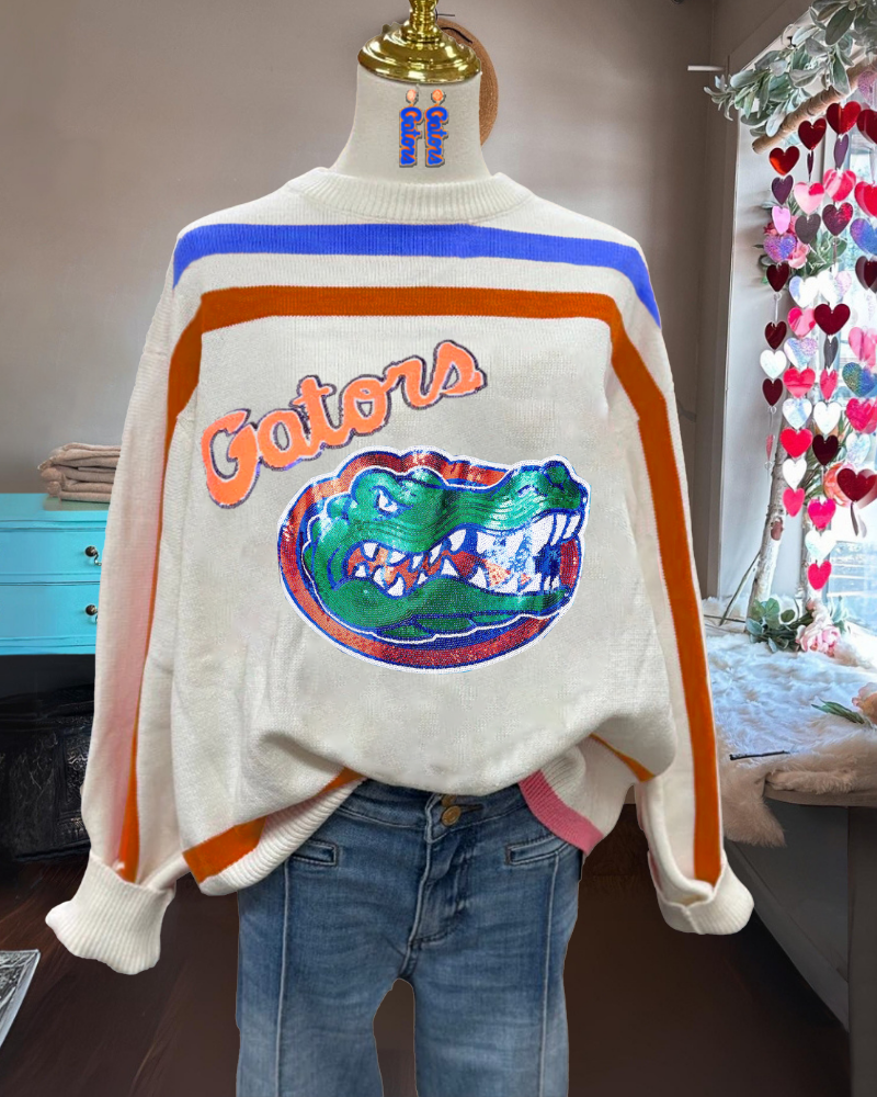 Sparkly Gator Graphic Pullover