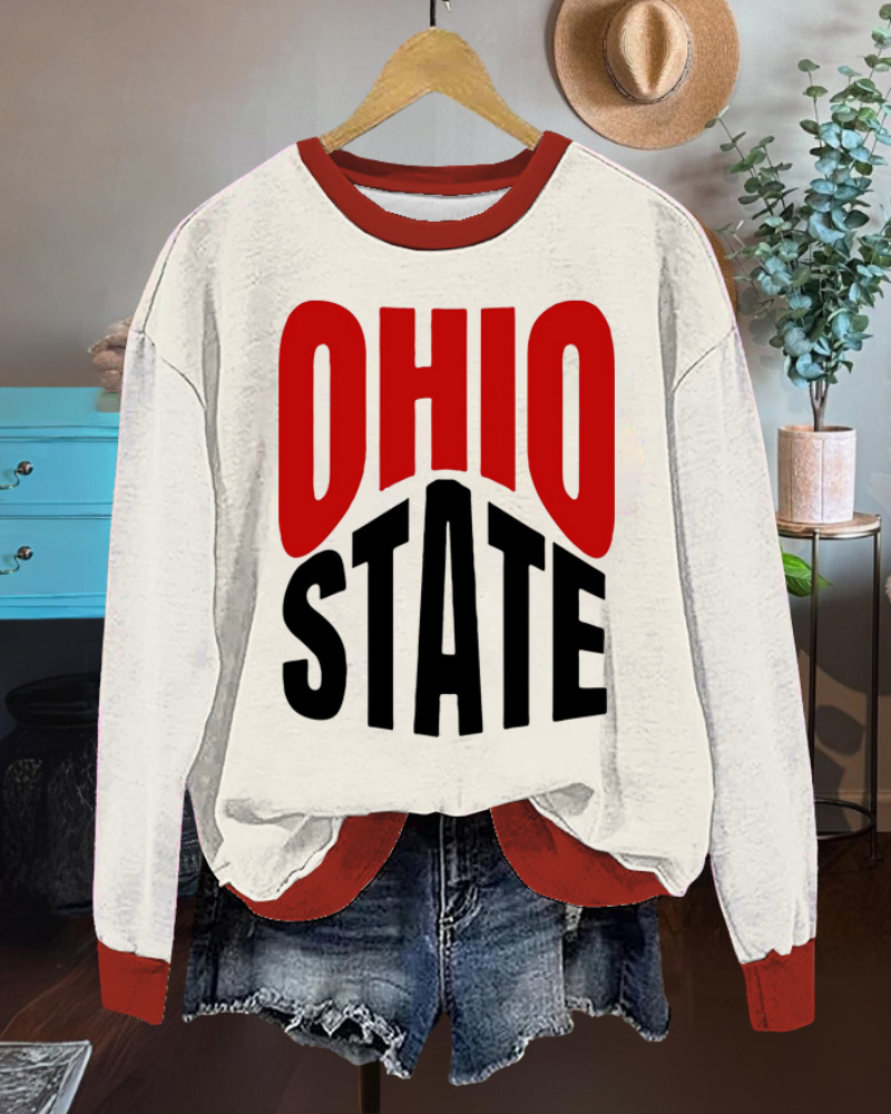 OHIO STATE Contrast Trim Sweatshirt