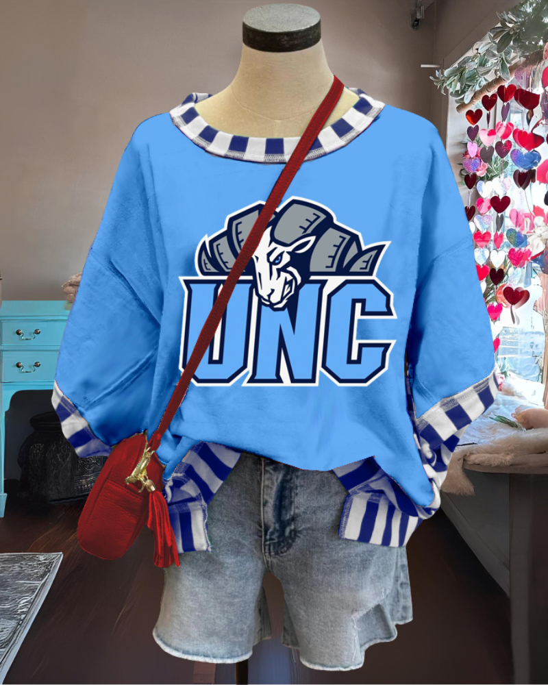 UNC Rameses Stripe Trim T-Shirt