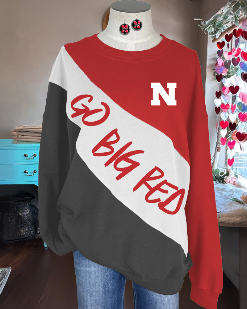 Nebraska Huskers Colorblock Sweatshirt