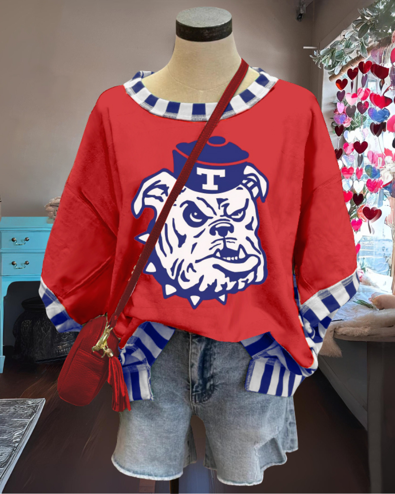 Bulldog Stripe Trim T-shirt