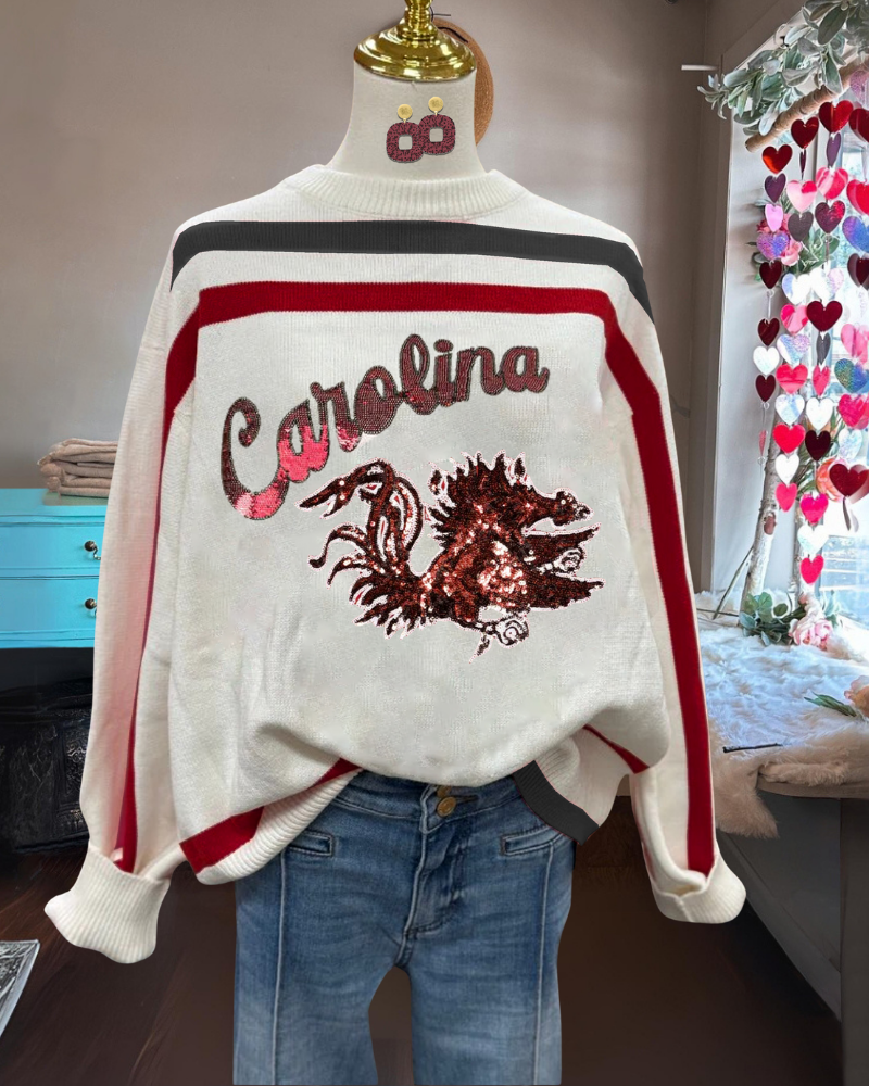 Sparkly Carolina Graphic Pullover