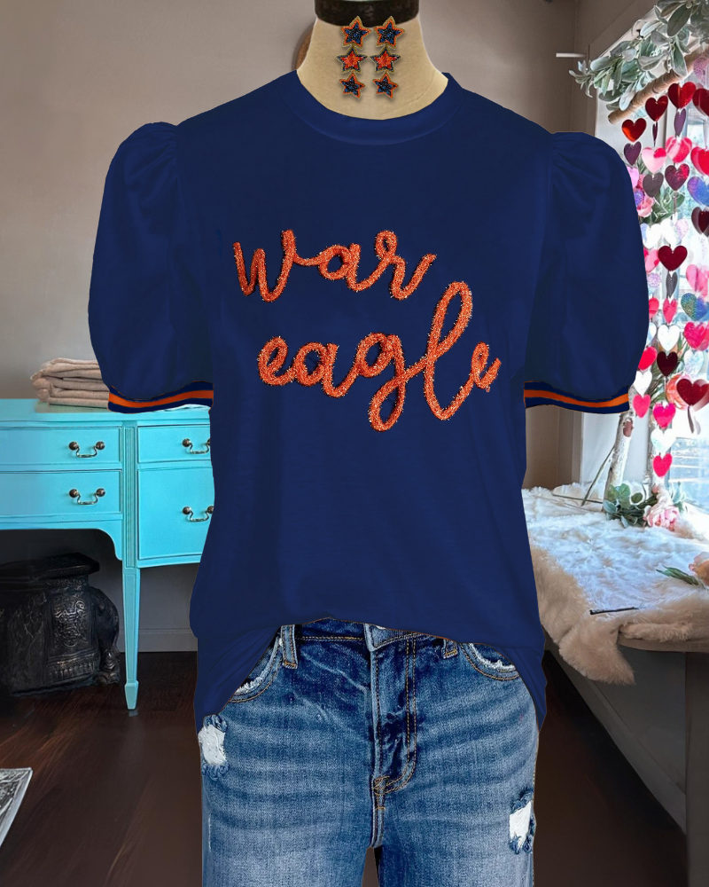 Auburn War Eagle Embroidered Tee
