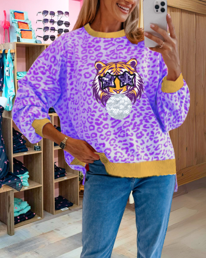 Star Eye Leopard Sweatshirt