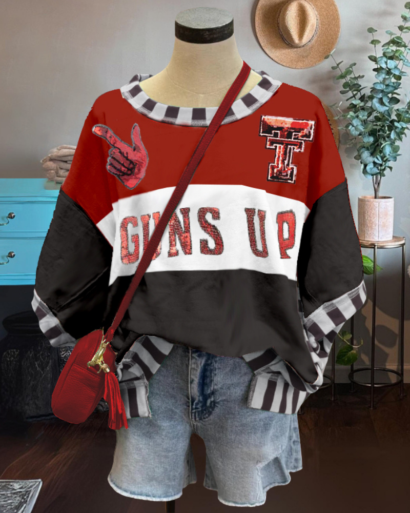 Texas Tech Guns Up Sequined T-Shirt