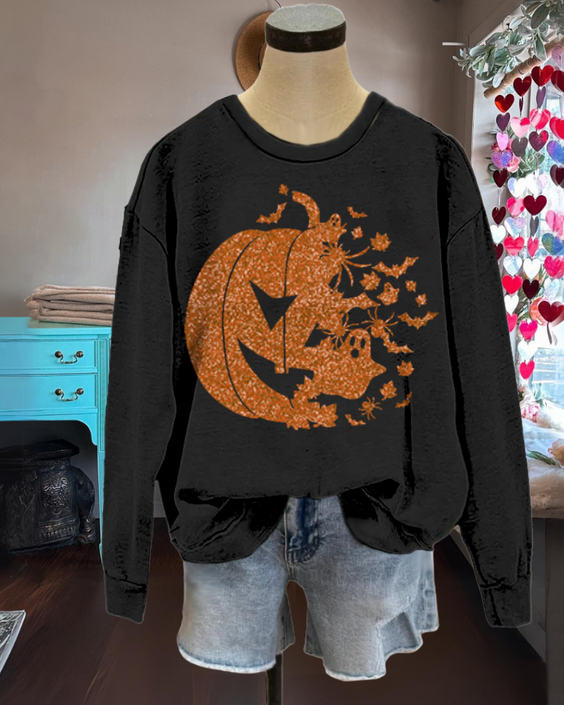 Pumpkin Bat Crewneck Sweatshirt