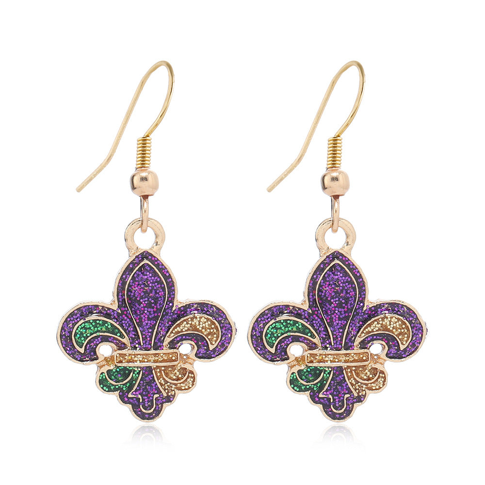 Mardi Gras Trim Earrings
