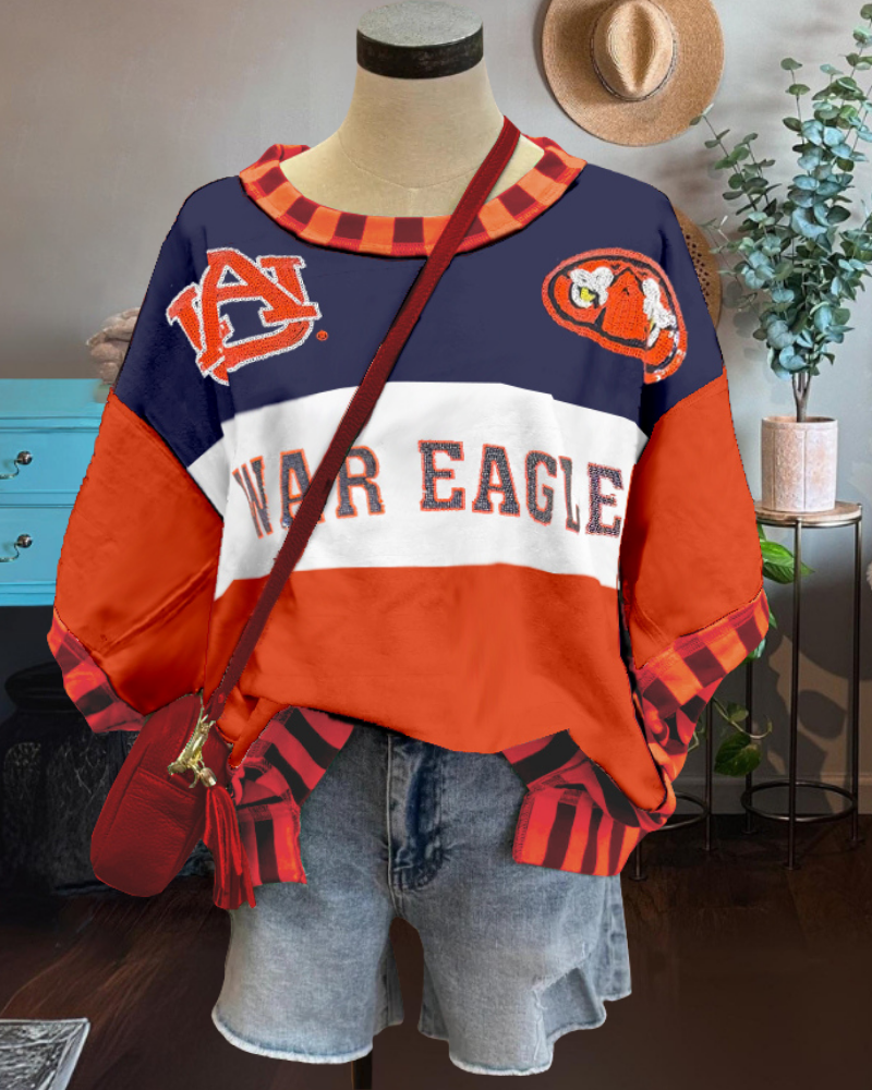 Auburn Colorblock Striped Trim T-shirt