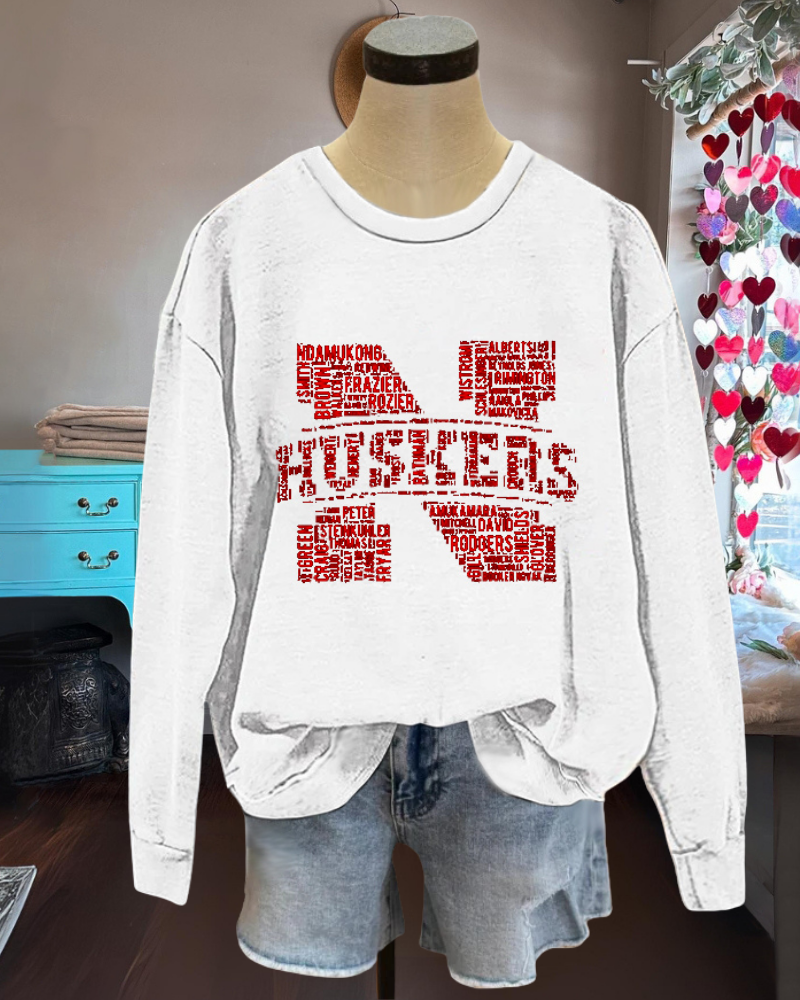 Nebraska Huskers Print Crewneck Sweatshirt