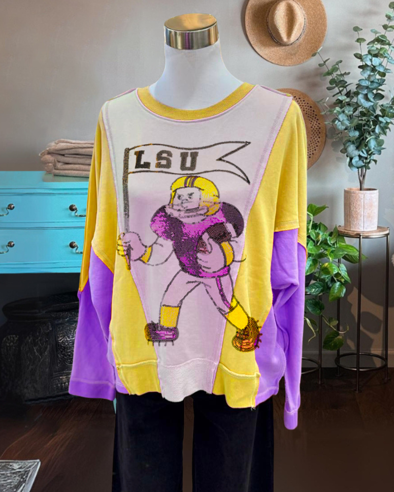 LSU Tigers Football Graphic Top
