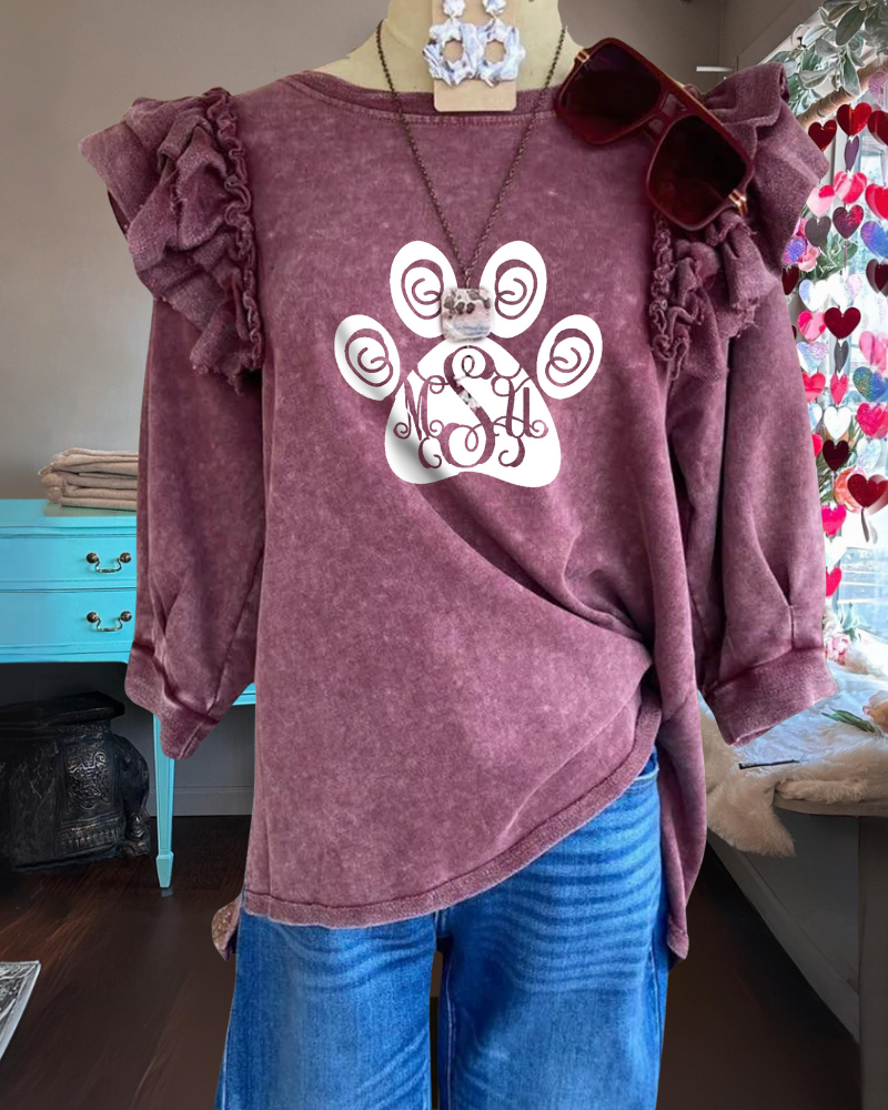 MSU State Ruffle Sleeve Top