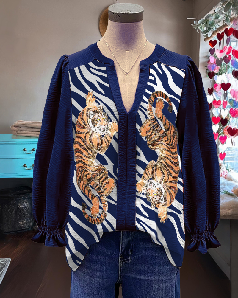Auburn Tigers Sequined Blouse