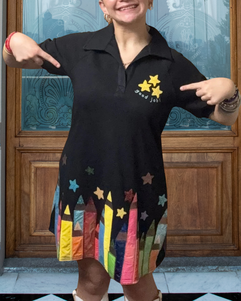 Star Pencil Embroidered Dress