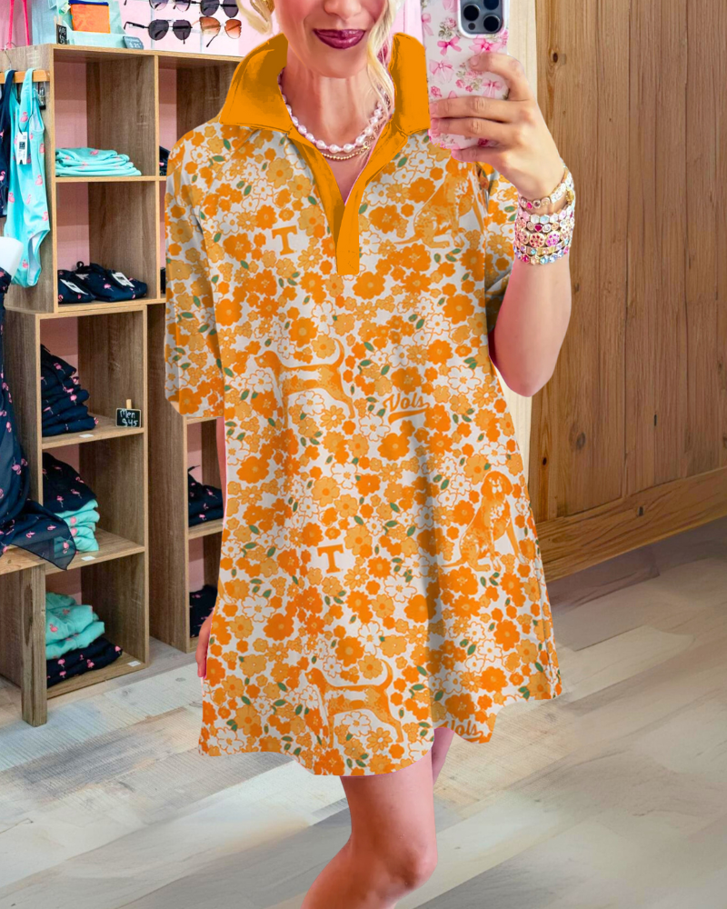 Vols Floral Satin Mini Dress