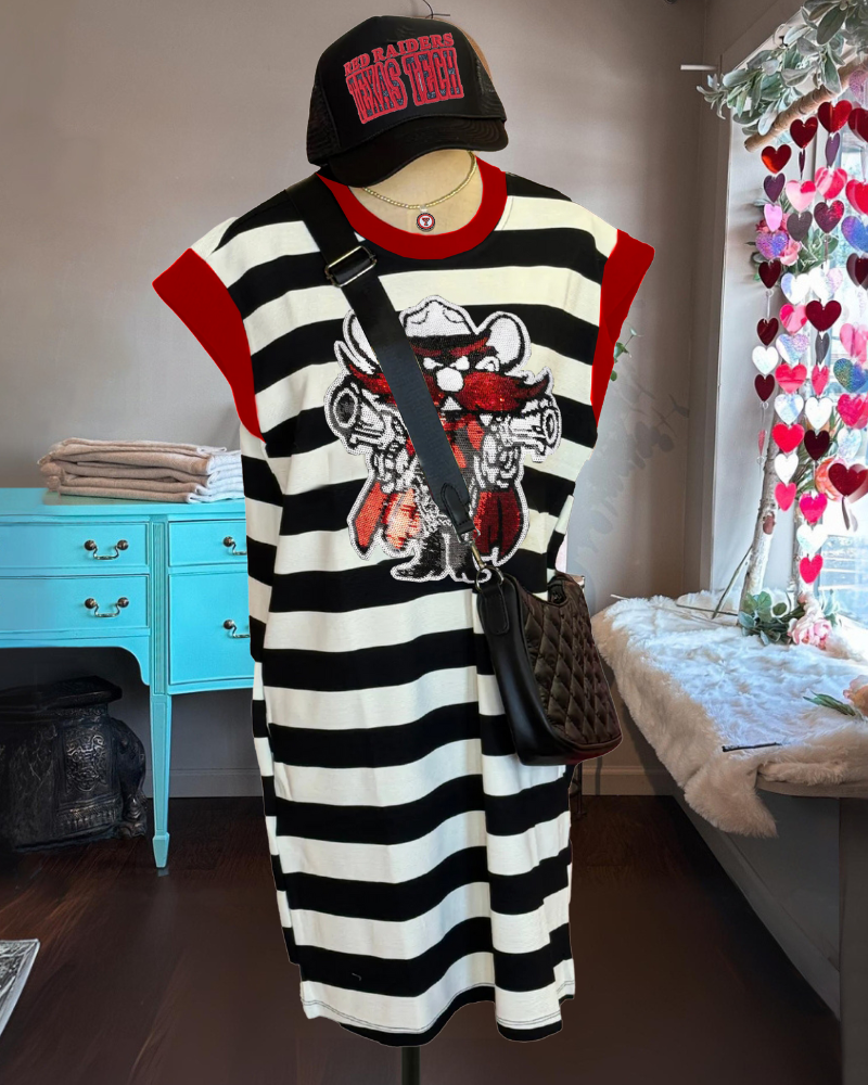 Raider Sequin Striped Dress