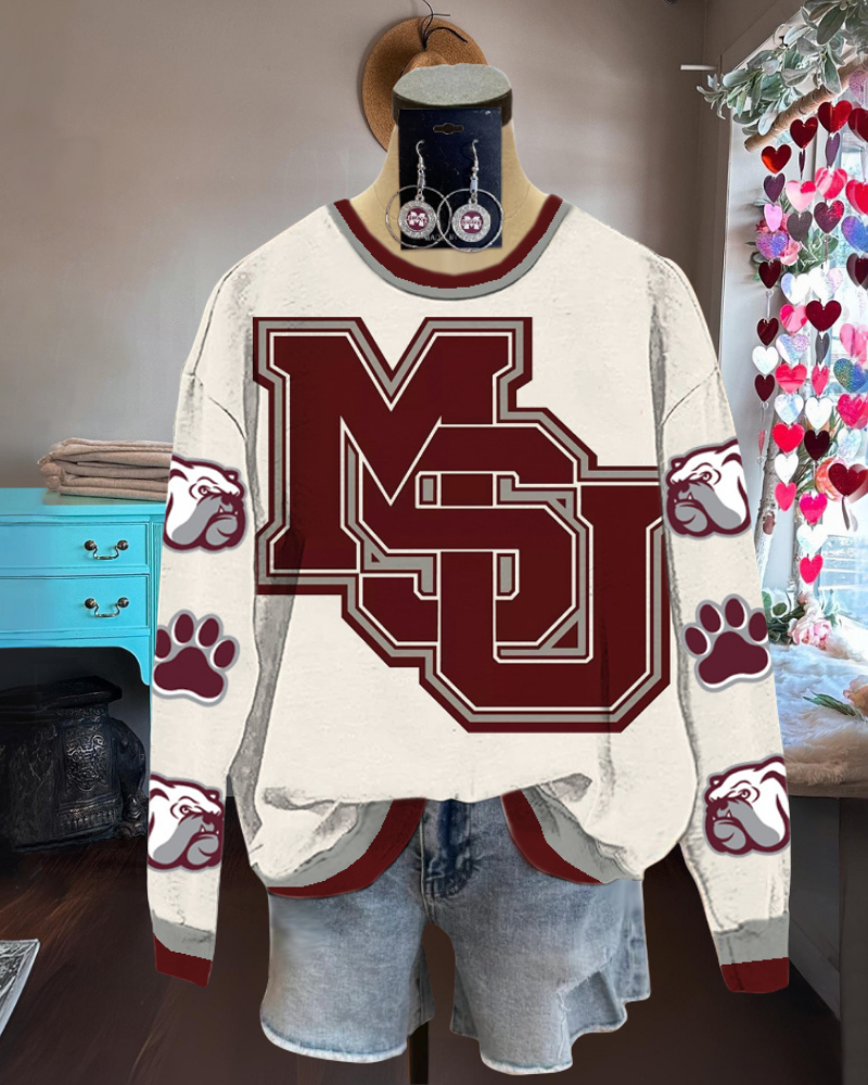 MSU Bulldogs Contrast Trim Sweatshirt