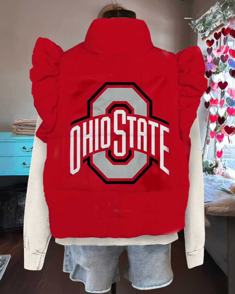 Ohio State Ruffle Vest Coat