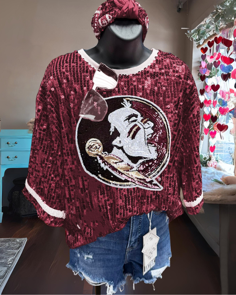 Florida Seminoles Sparkling Sequin Top