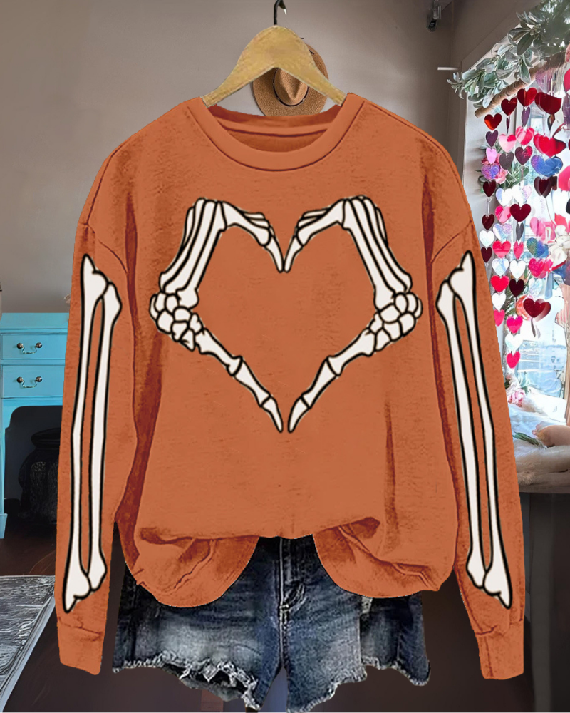 Heart Shape Bone Sweatshirt
