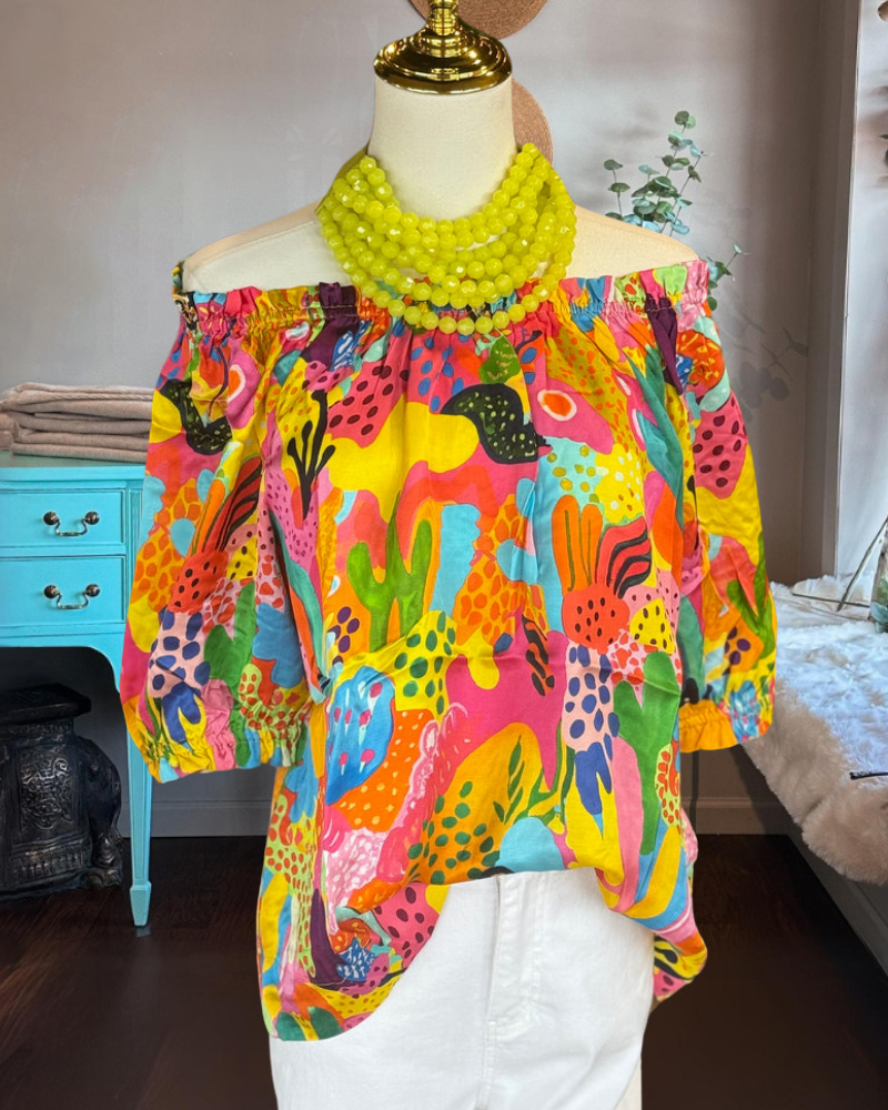 Abstract Painting Polka Dot Top
