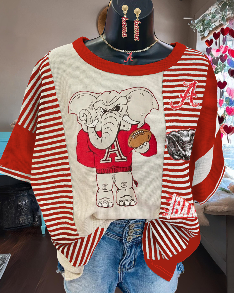 Elephant Sequin Stripe Top