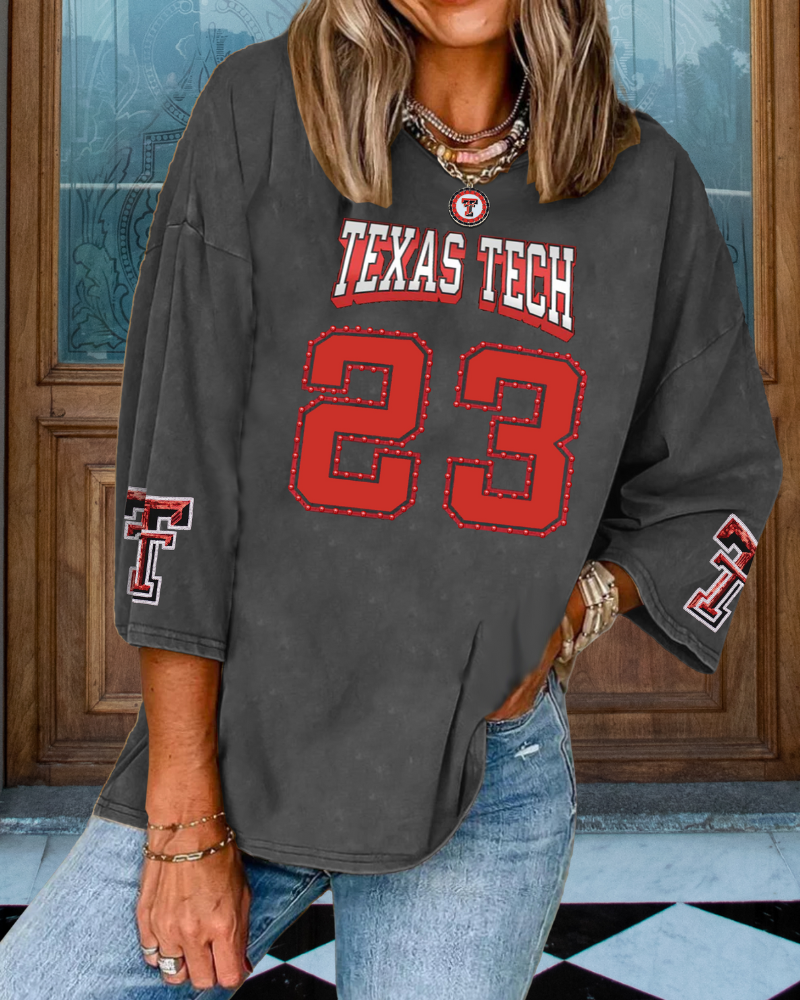 Texas Tech Washed Distressed T-shirt