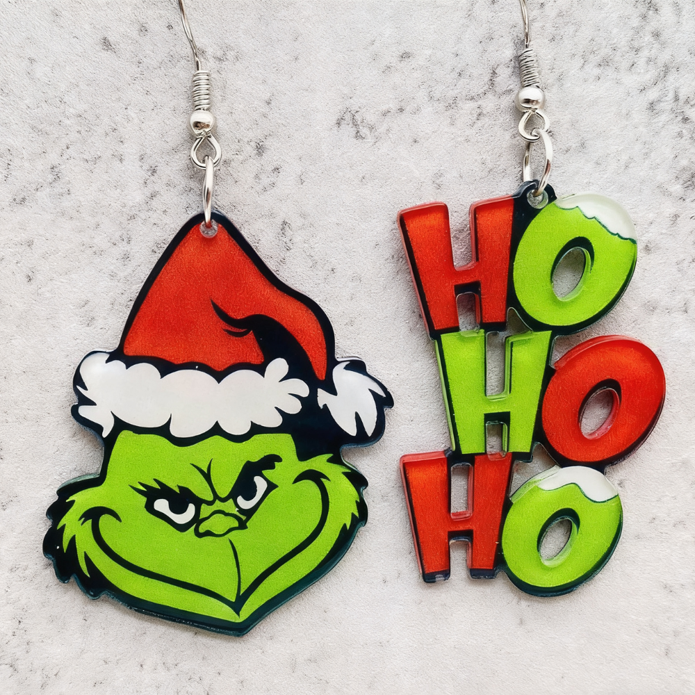 Christmas Grinch HOHO Earrings