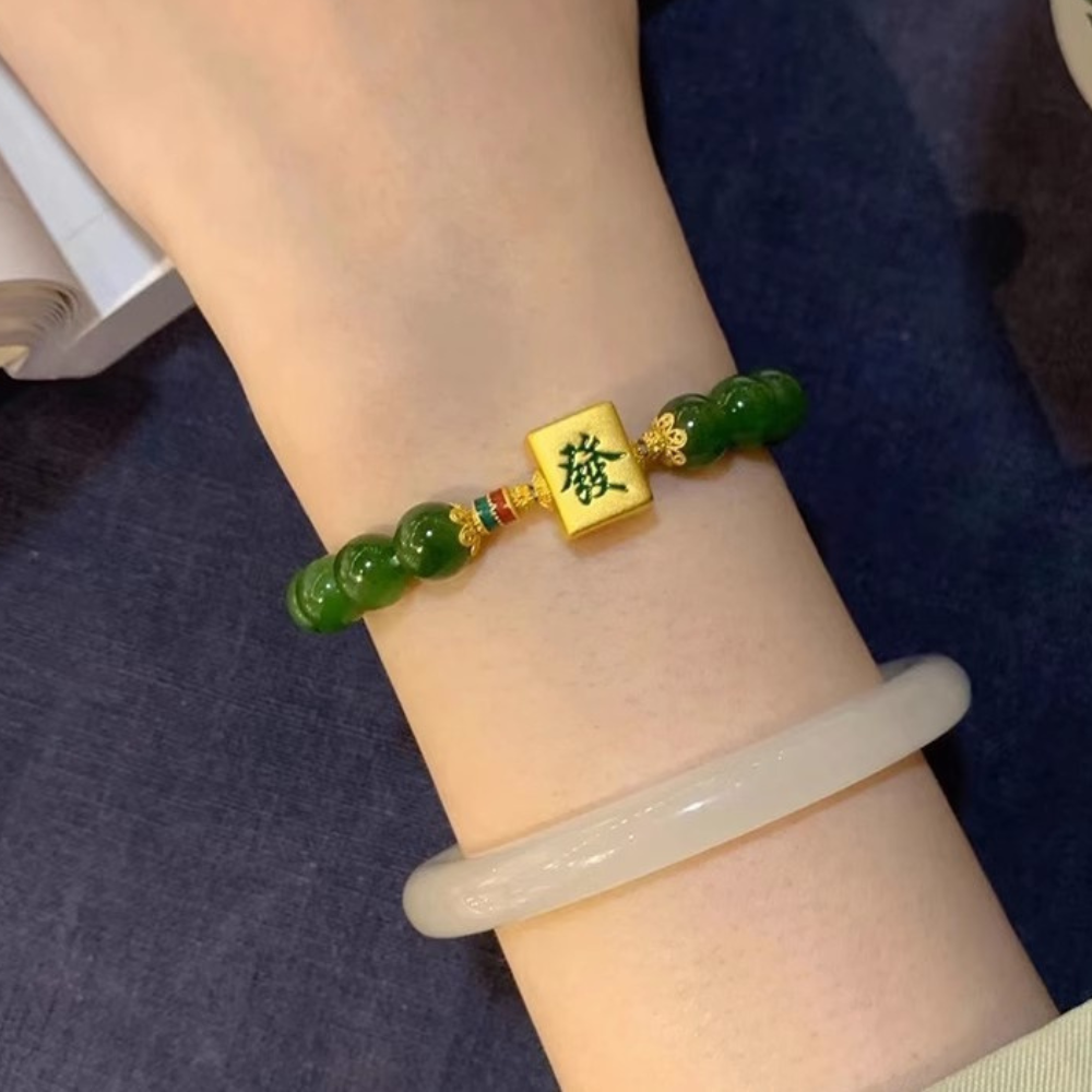 Fortune Mahjong Beaded Bracelet