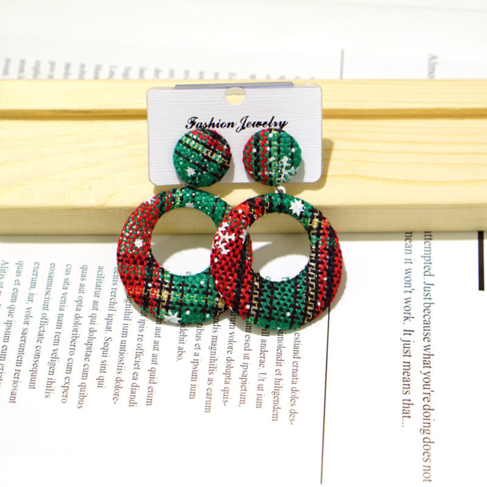 Christmas Trim Round Earrings