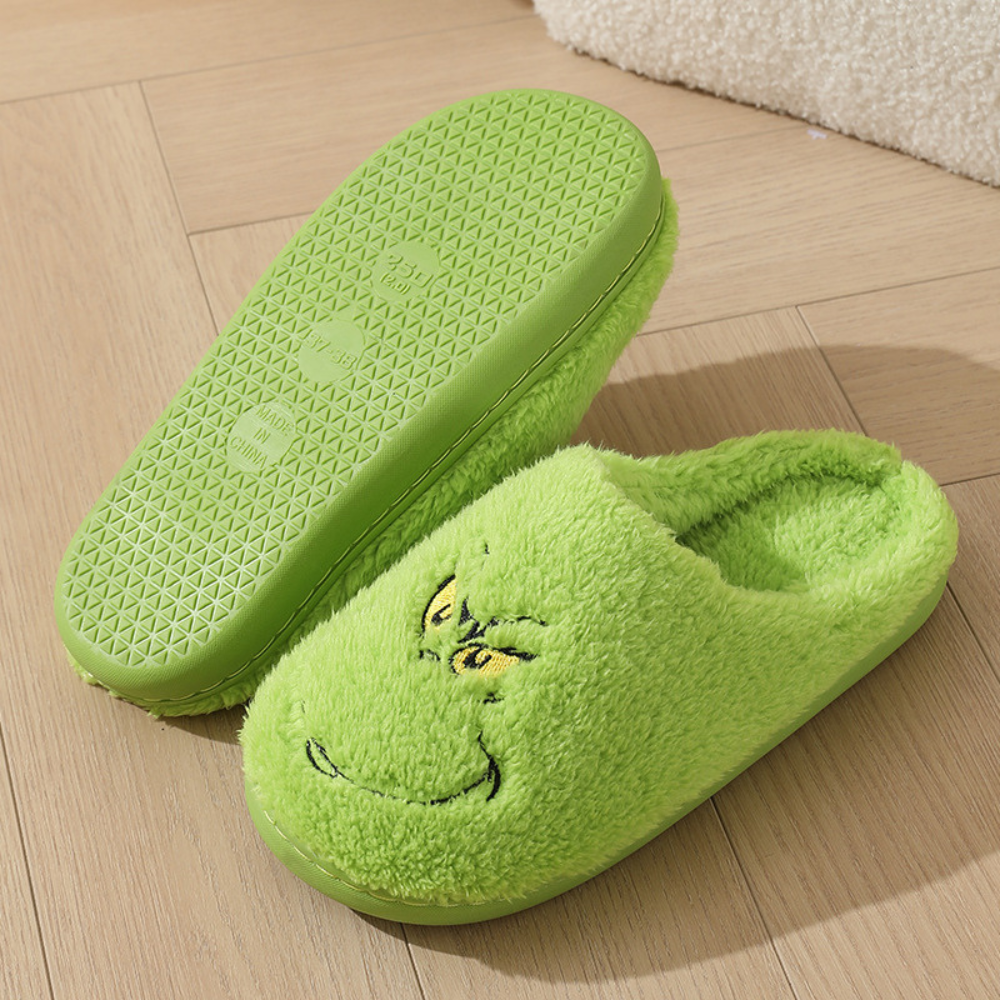 Christmas Grinch Plush Slippers
