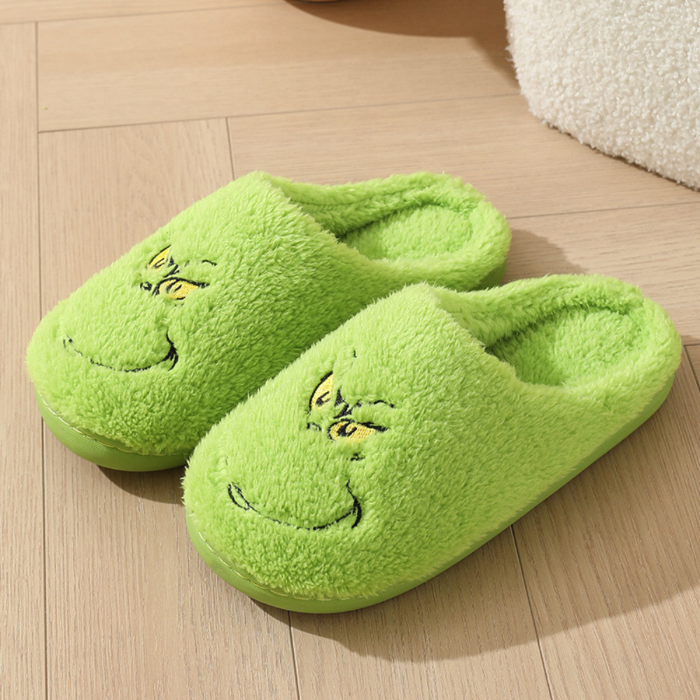 Christmas Grinch Plush Slippers