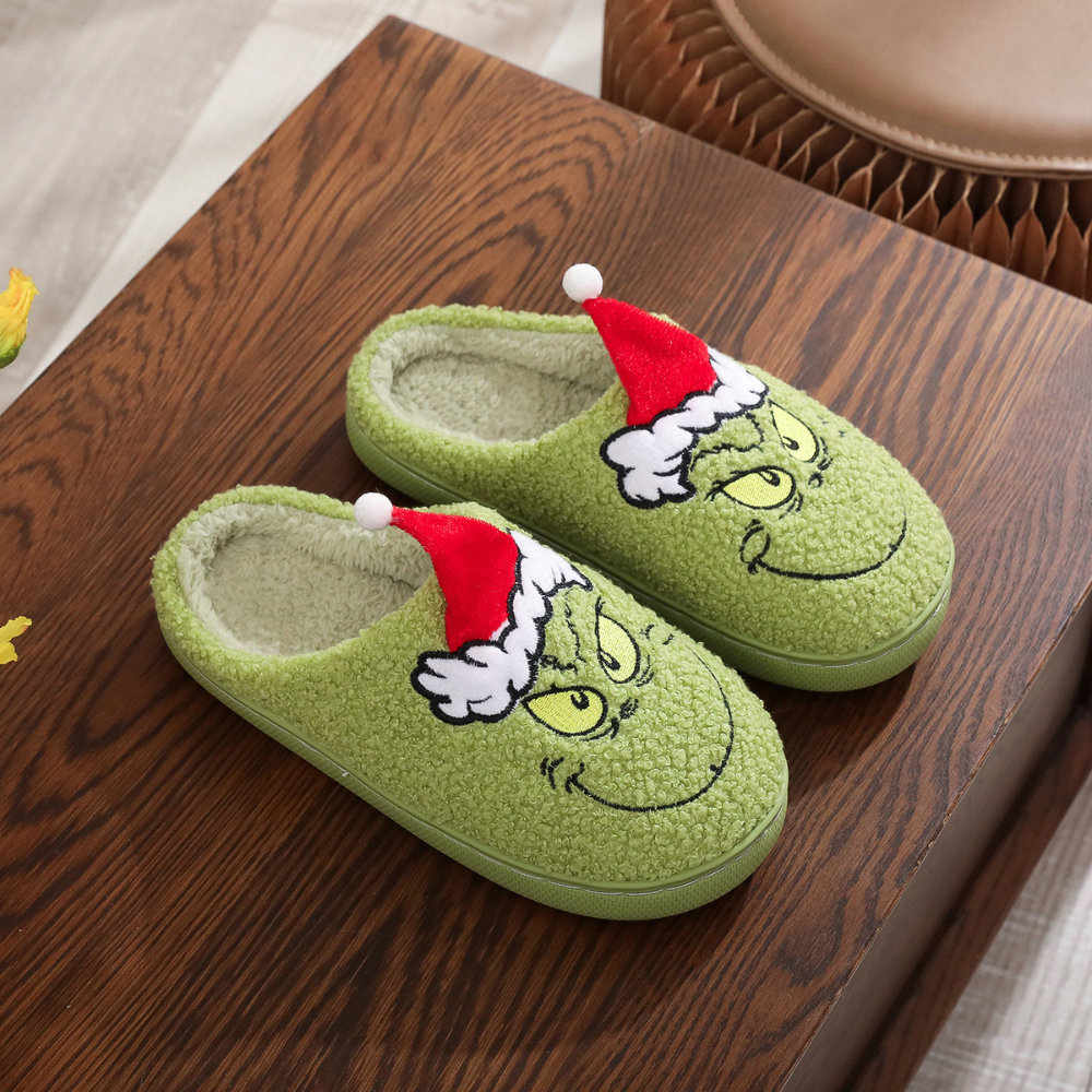 Chic Christmas Grinch Slippers