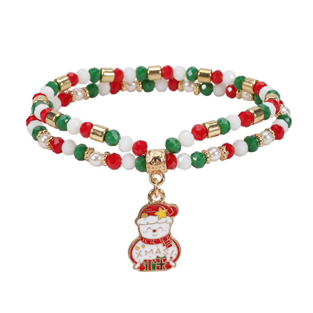 Cute Christmas Trim Beaded Bracelet