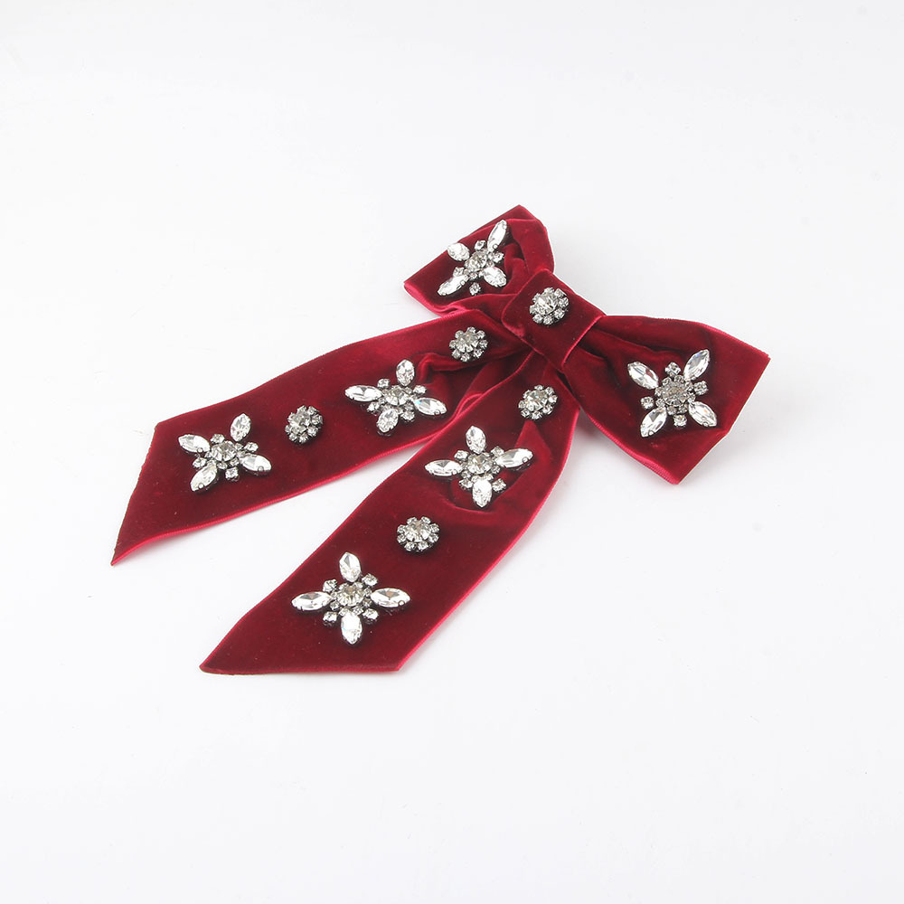 Christmas Bow Diamond Hair Clip