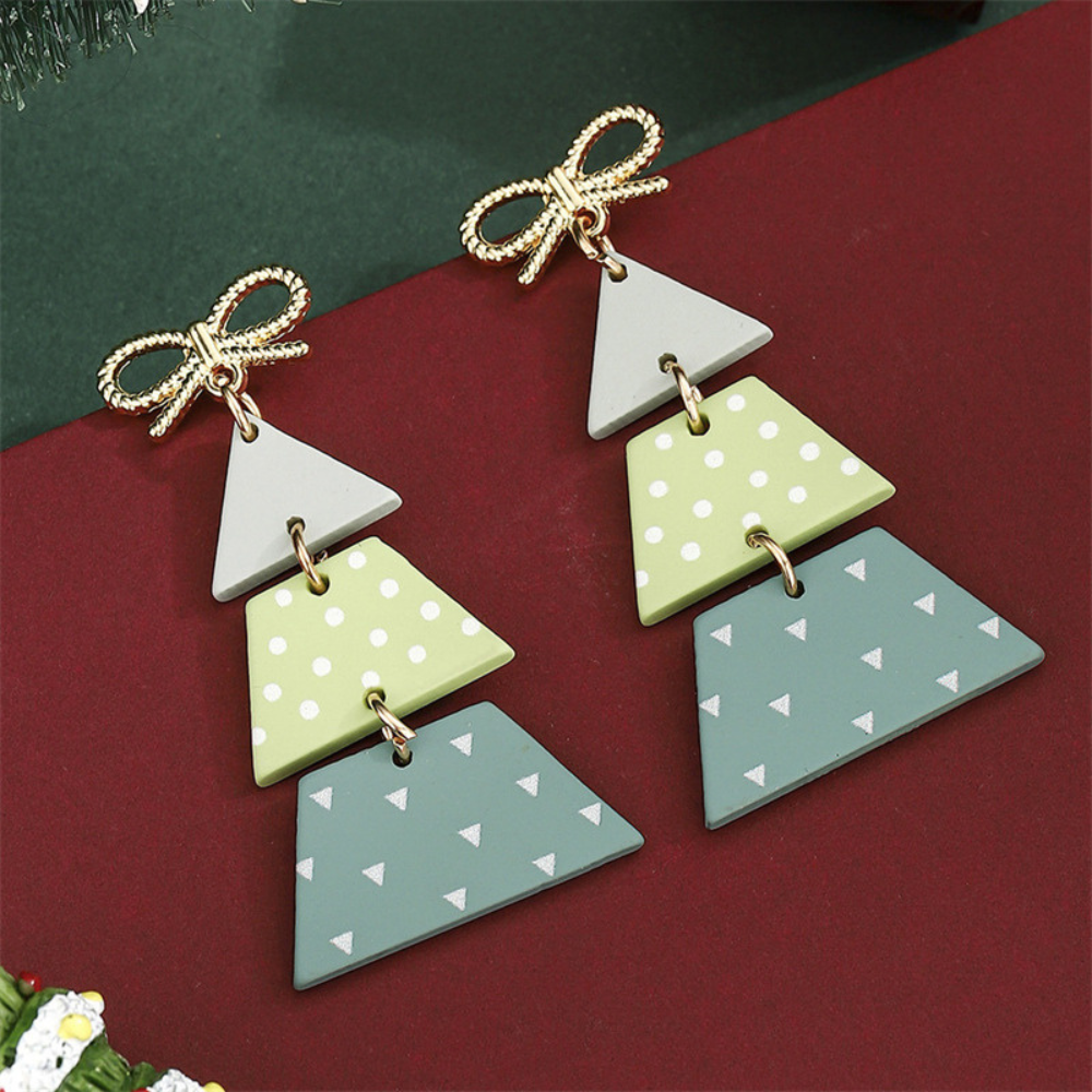 Unique Christmas Tree Earrings
