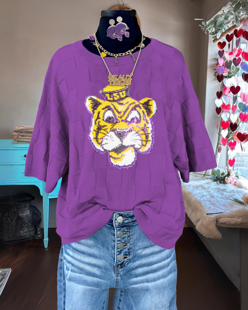 Sparkly Tiger Knit Tee