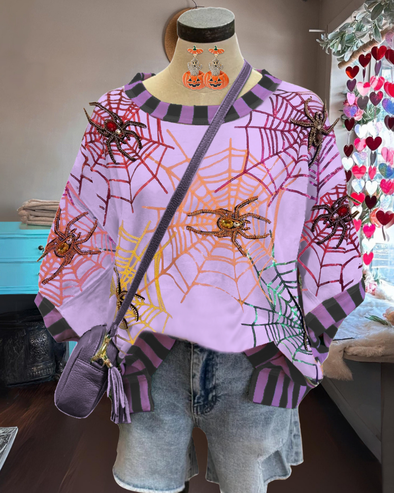 Sequin Spider Web Top