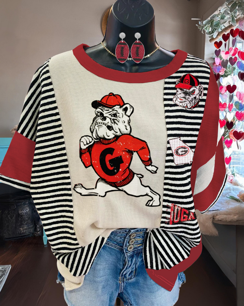 Sequin Bulldog Fun Tee