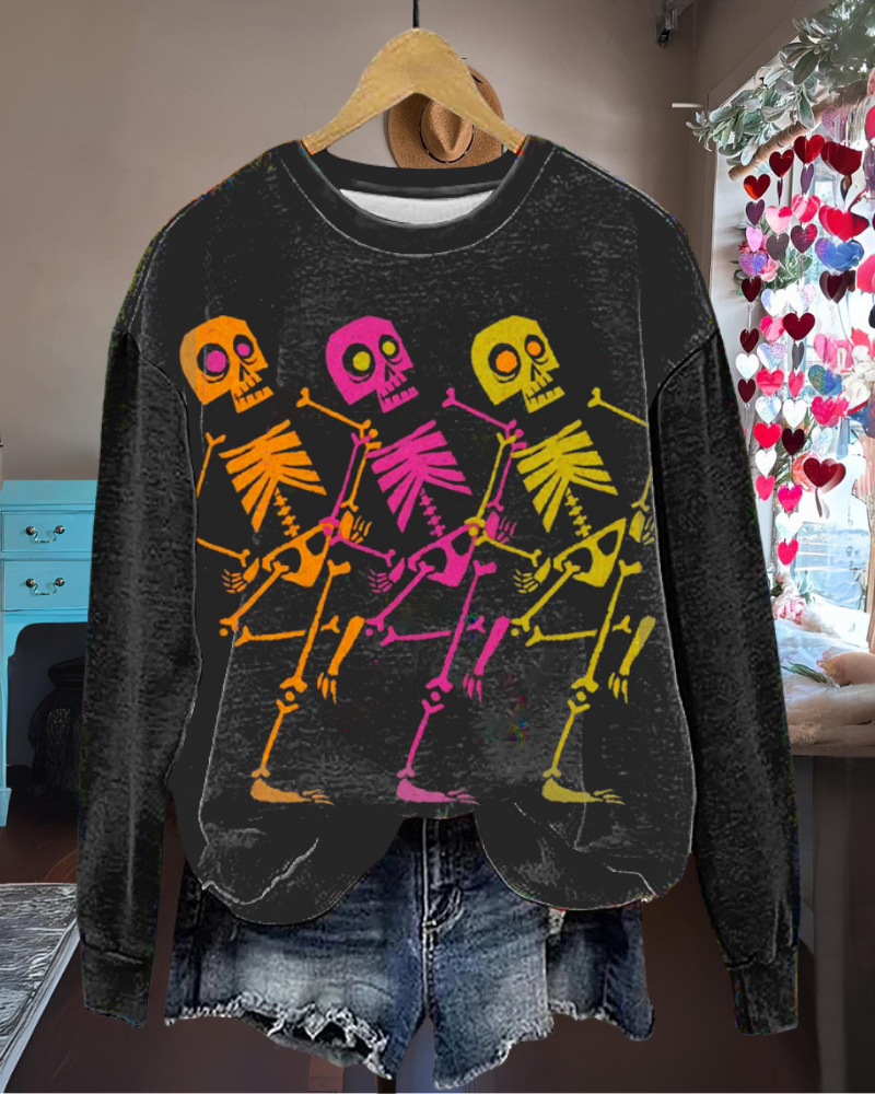 Halloween Skull Crewneck Sweatshirt