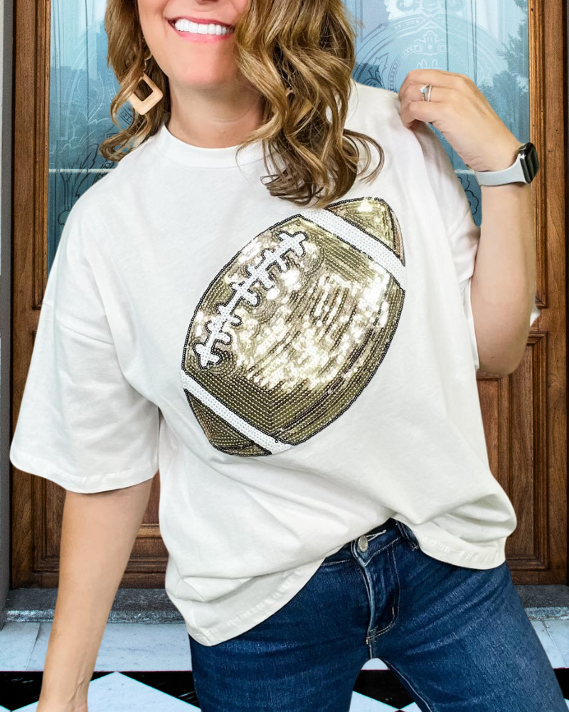 Sequin Football Tee