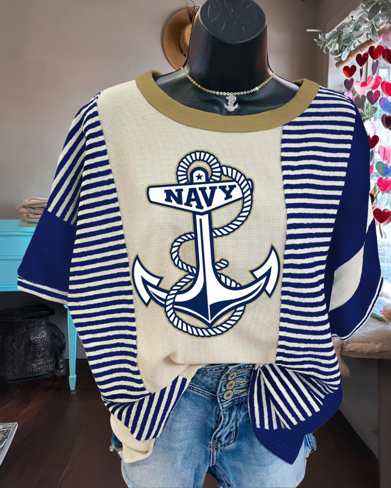 Naval Academy Anchor Striped T-Shirt