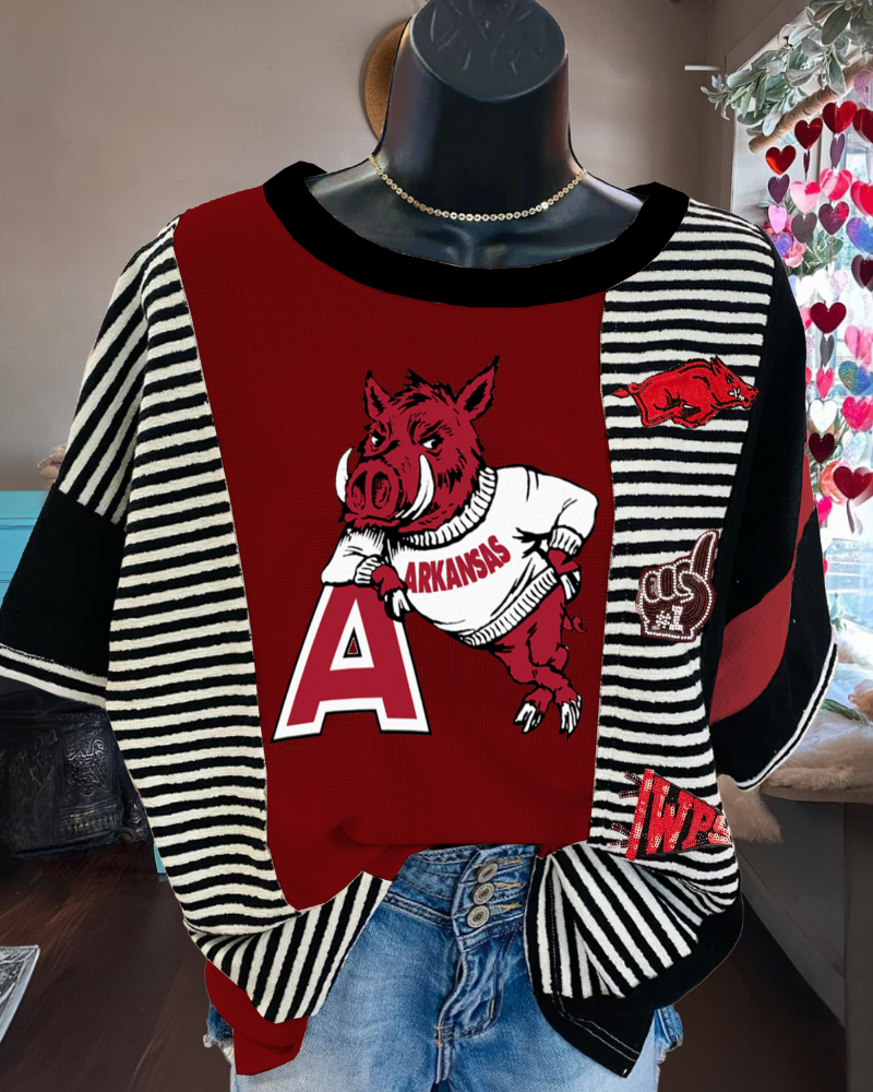 ARKANSAS Sequin Striped T-shirt