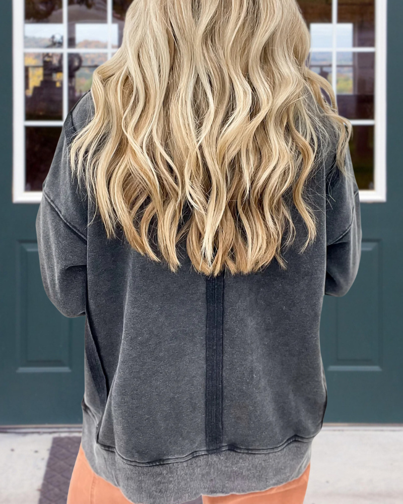 Casual Washed Crewneck Sweatshirt