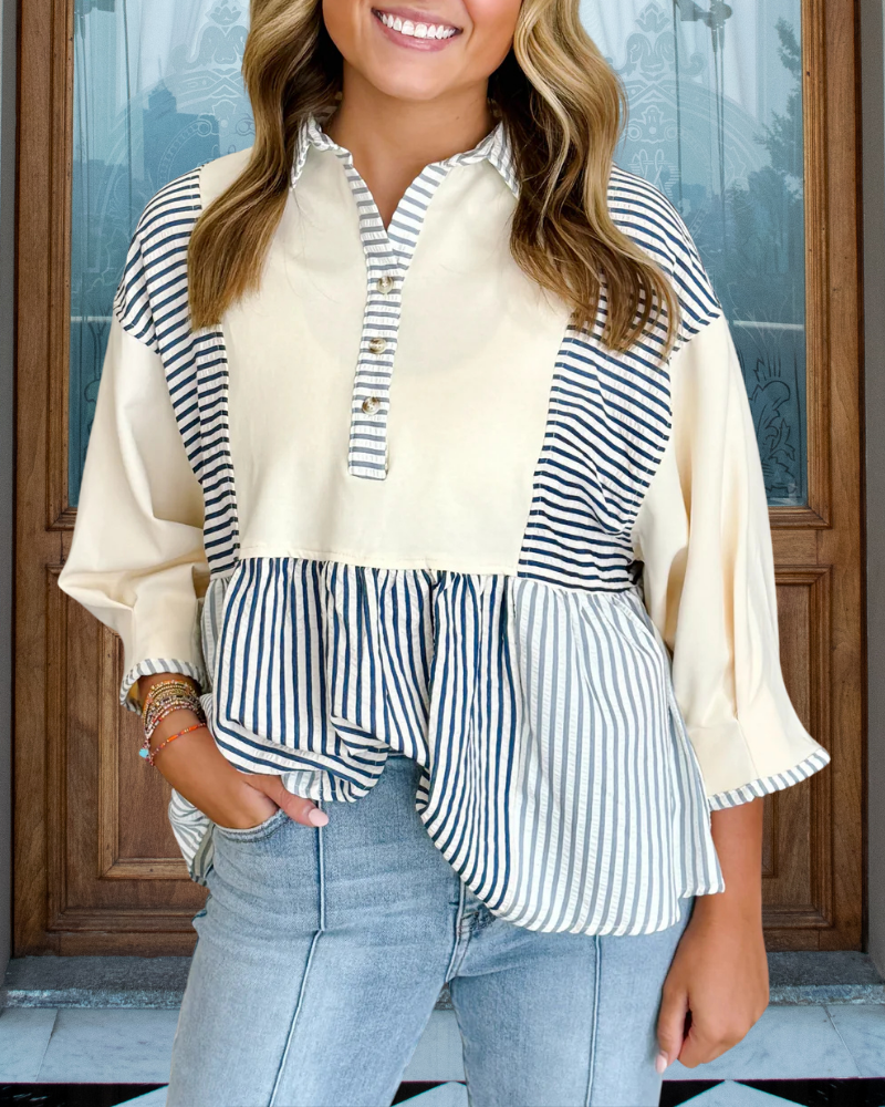 Unique Striped Patchwork top