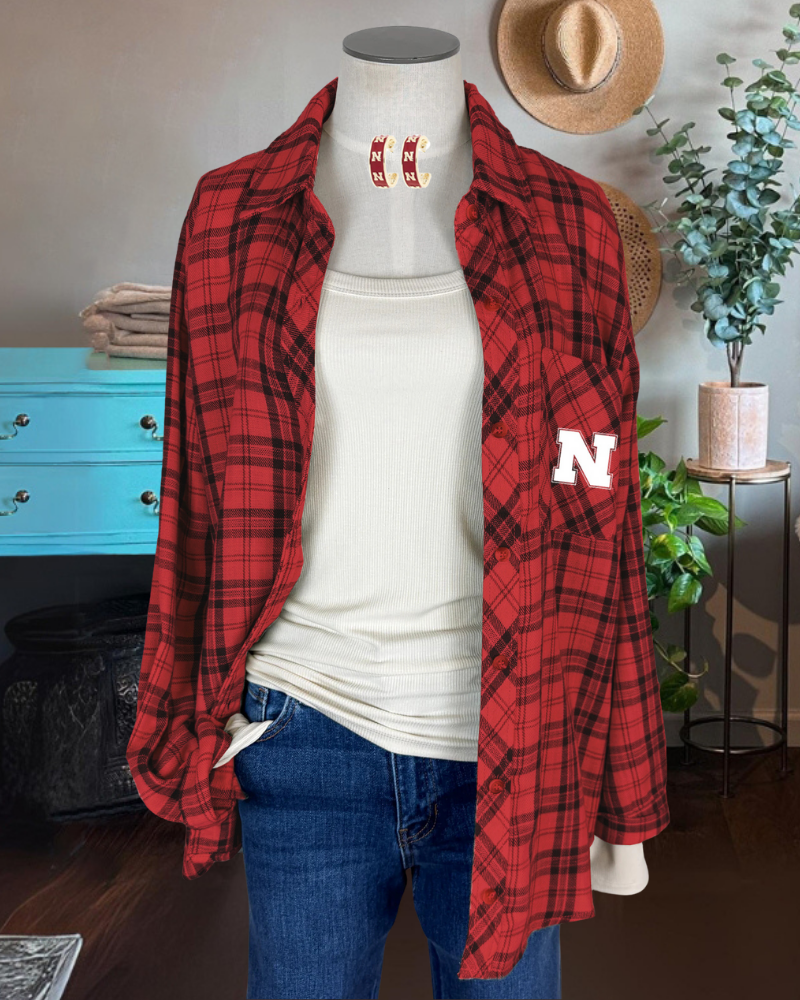 Nebraska Huskers Plaid Shirt