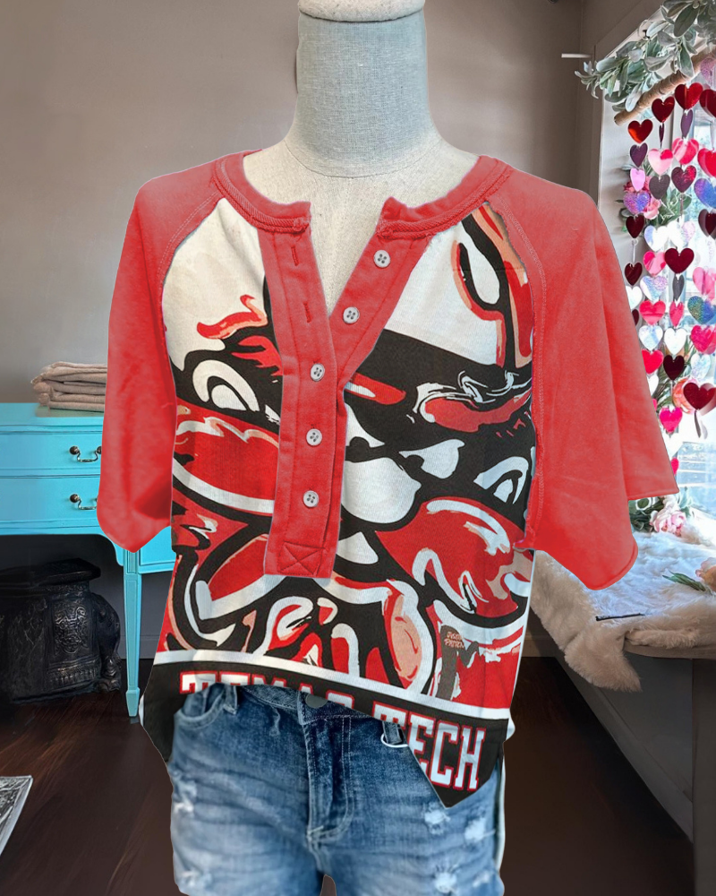 Texas Tech Graphic Print Top