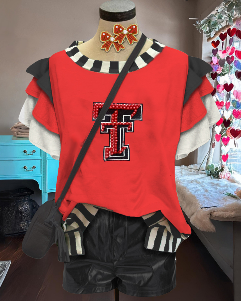 Stylish Embroidered Beaded Accent Top