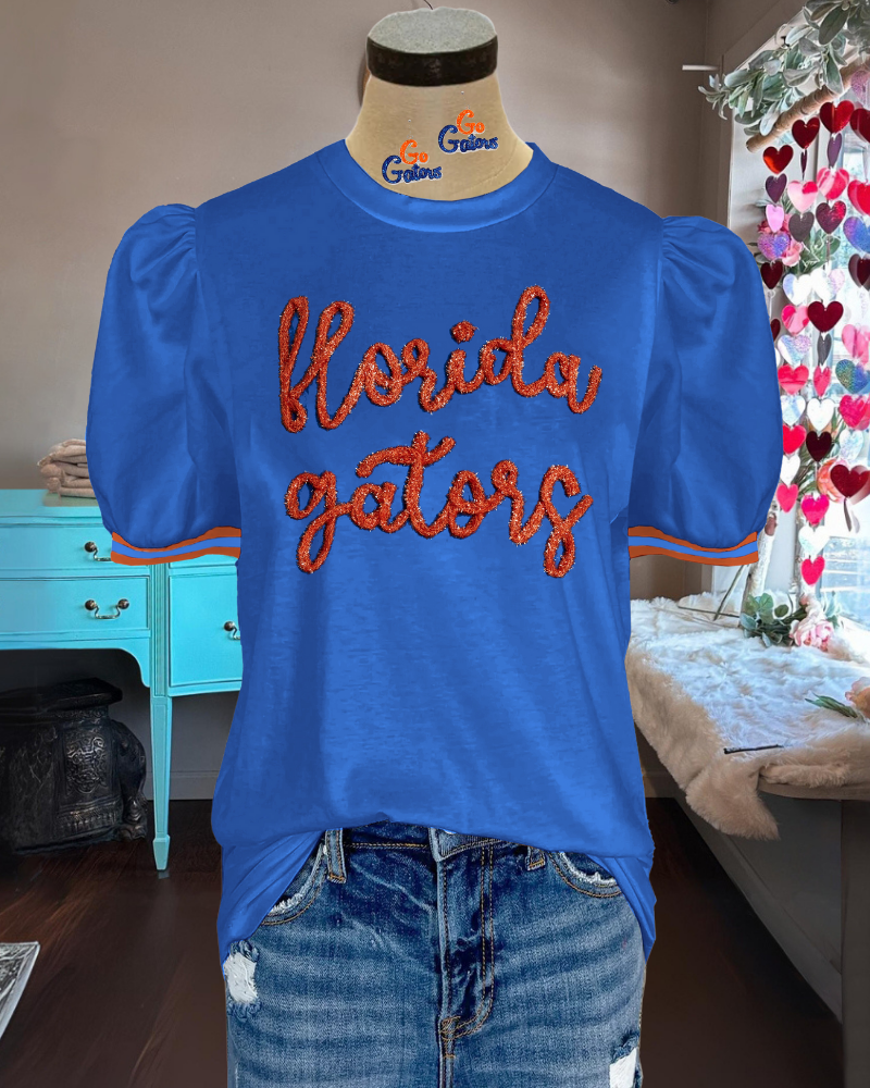 UF Embroidery Print Top