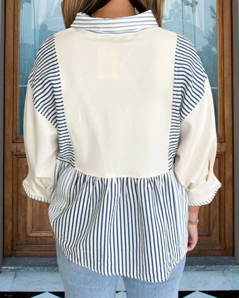 Unique Striped Patchwork top